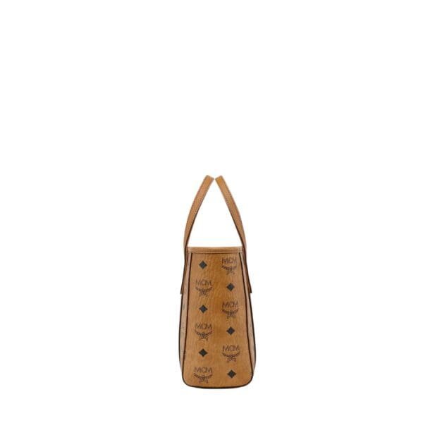 MCM MINI TONI TOP-ZIP SHOPPER IN VISETOS COGNAC
