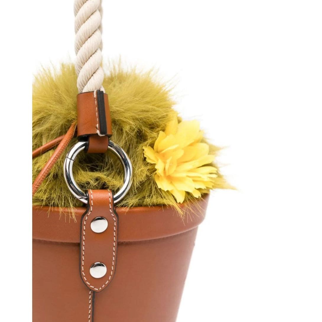 MAISON MARGIELA FLOWER LEATHER BUCKET BAG