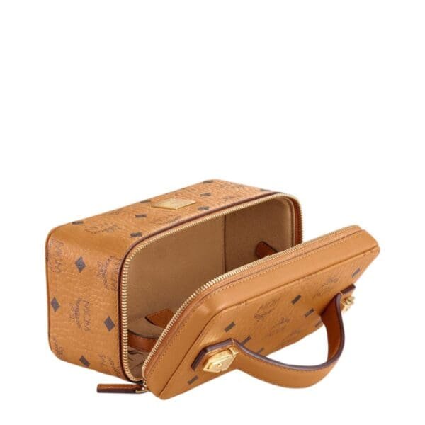 MCM MINI ROCKSTAR VANITY CASE IN VISETOS ORIGINAL COGNAC