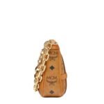 MCM MINI AREN SHOULDER BAG IN VISETOS COGNAC