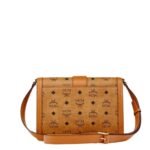 MCM MEDIUM TRACY SHOULDER BAG IN VISETOS COGNAC