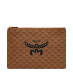 MCM X-LARGE HIMMEL ZIP POUCH IN LAURETOS COGNAC