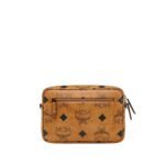MCM SMALL AREN CROSSBODY IN MAXI VISETOS COGNAC