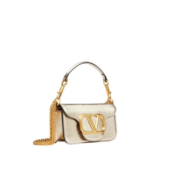 SMALL VALENTINO GARAVANI LOCÒ METALLIC CALFSKIN SHOULDER BAG - Image 3