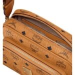 MCM SMALL AREN CROSSBODY IN VISETOS COGNAC