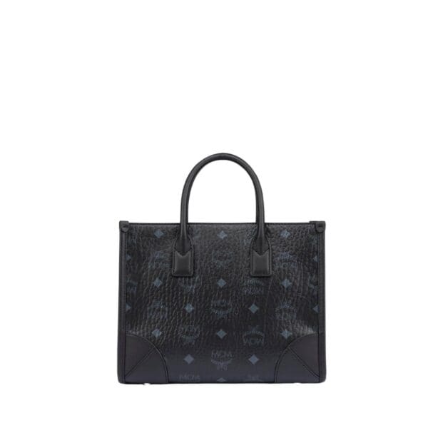 MCM SMALL MÜNCHEN TOTE IN VISETOS BLACK
