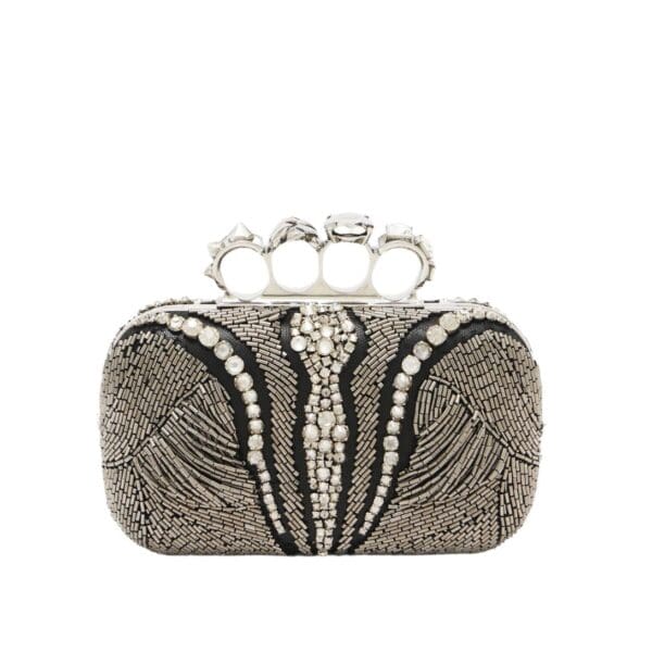 ALEXANDER MCQUEEN WOMEN'S KNUCKLE CLUTCH IN SILVER - Image 4