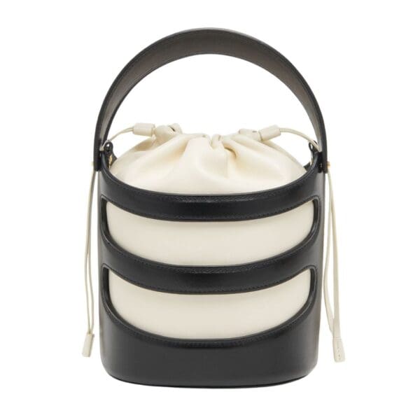 ALEXANDER MCQUEEN WOMEN'S THE RISE BUCKET IN BLACK/SOFT IVORY - Image 3