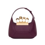 Alexander McQueen Women's the jewelled hobo Mini Bag in burgundy.