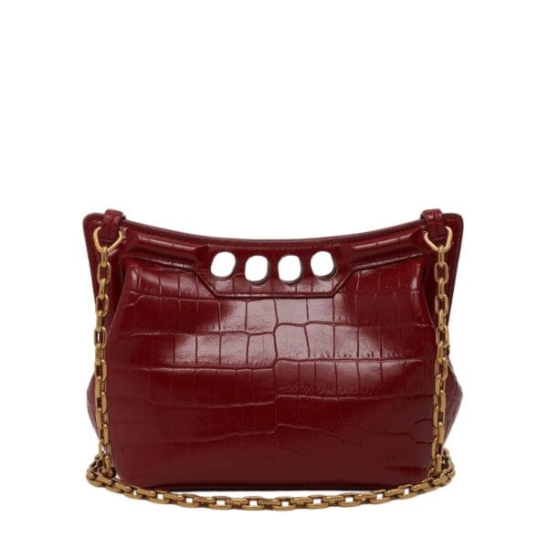 ALEXANDER MCQUEEN  WOMEN'S THE PEAK BAG MINI WITH CHAIN IN DARK RED - Image 3
