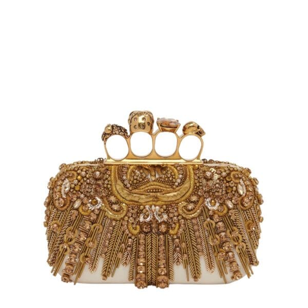 ALEXANDER MCQUEEN WOMEN'S KNUCKLE CLUTCH IN GOLD - Image 3