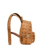 MCM MINI STARK SIDE STUDS BACKPACK IN VISETOS COGNAC