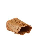 MCM MINI DESSAU DRAWSTRING BAG IN VISETOS COGNAC