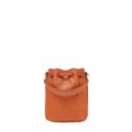 MCM MINI DESSAU DRAWSTRING IN EMBOSSED MONOGRAM LEATHER BROWN