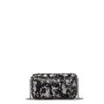 MCM MINI HIMMEL SEQUIN SHOULDER BAG SILVER