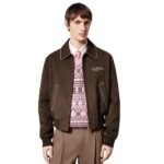 LOUIS VUITTON EMBROIDERED SUEDE CALFSKIN BOMBER