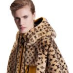 LOUIS VUITON LEATHER TRIM MONOGRAM MINK JACKET