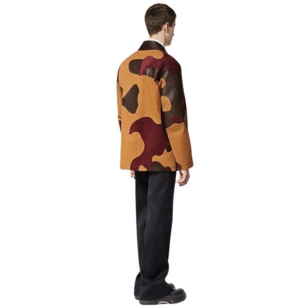 LOUIS VUITTON PATCHWORKED PORTRAIT MIXED LEATHER AND COTTON JACKET