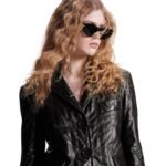 LOUIS VUITTON PINSTRIPE LEATHER BLEAZER