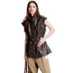 LOUIS VUITTON SLEEVELESS LEATHER SAFARI JACKET