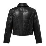 LOUIS VUITTON TOPSTITCHED LEATHER BOXY BIKER JACKET