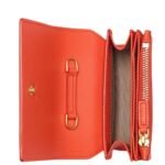 MCM Mini Himmel Crossbody Wallet in Embossed Logo Leather Orangeade