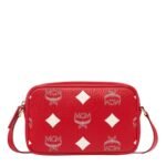 MCM Small Aren Crossbody in Maxi Visetos Candy Red