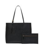 MCM MEDIUM HIMMEL SHOPPER IN EMBOSSED LOGO LEATHER BLACK