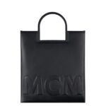 MCM X-LARGE AREN FOLD TOTE IN MEGA LAUREL LEATHER BLACK