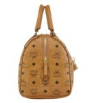 MCM MEDIUM ELLA BOSTON BAG IN VISETOS COGNAC