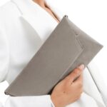 BRUNELLO CUCINELLI SUEDE ENVELOPE BAG WITH PRECIOUS CHAIN