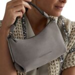 BRUNELLO CUCINELLI SUEDE BAG WITH PRECIOUS BRAIDED HANDLE