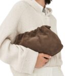 BRUNELLO CUCINELLI SUEDE SOFT BAG WITH PRECIOUS CHAIN