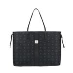 MCM LARGE REVERSIBLE LIZ SHOPPER IN VISETOS BLACK