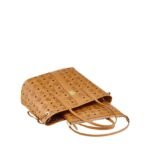 MCM MEDIUM REVERSIBLE LIZ SHOPPER IN VISETOS COGNAC