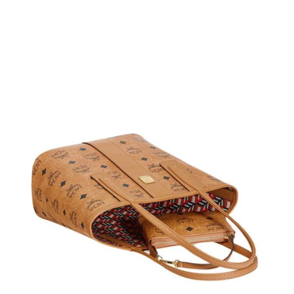 MCM MINI REVERSIBLE LIZ SHOPPER IN VISETOS COGNAC