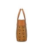 MCM MINI TONI TOP-ZIP SHOPPER IN VISETOS LEATHER MIX COGNAC