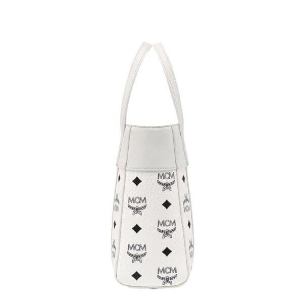 MCM MINI TONI TOP-ZIP SHOPPER IN VISETOS LEATHER MIX WHITE