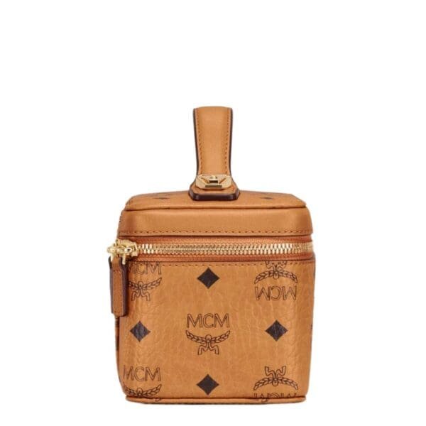 MCM MINI ROCKSTAR VANITY CASE IN VISETOS ORIGINAL COGNAC