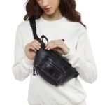 MCM MINI FURSTEN BELT BAG IN VISETOS BLACK