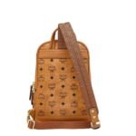 MCM SMALL AREN SLING BAG IN VISETOS COGNAC