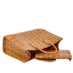 MCM LARGE MUNCHEN TOTE IN VISETOS COGNAC
