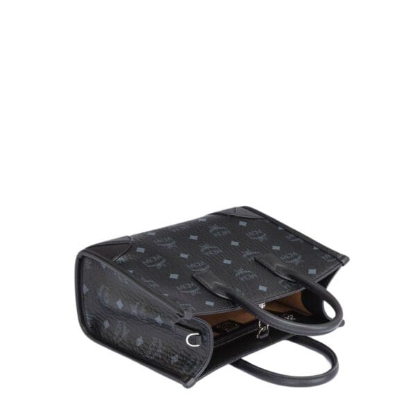 MCM SMALL MÜNCHEN TOTE IN VISETOS BLACK