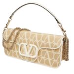 VALENTINO GARAVANI LOCÒ TOILE ICONOGRAPHE RAFFIA SHOULDER BAG