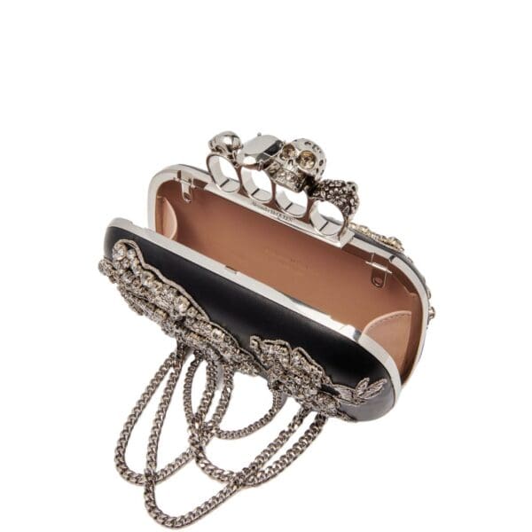 ALEXANDER MCQUEEN WOMEN'S KNUCKLE CLUTCH IN BLACK - Image 4