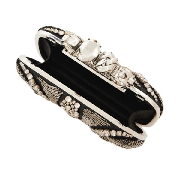 ALEXANDER MCQUEEN WOMEN'S KNUCKLE CLUTCH IN SILVER - Image 3