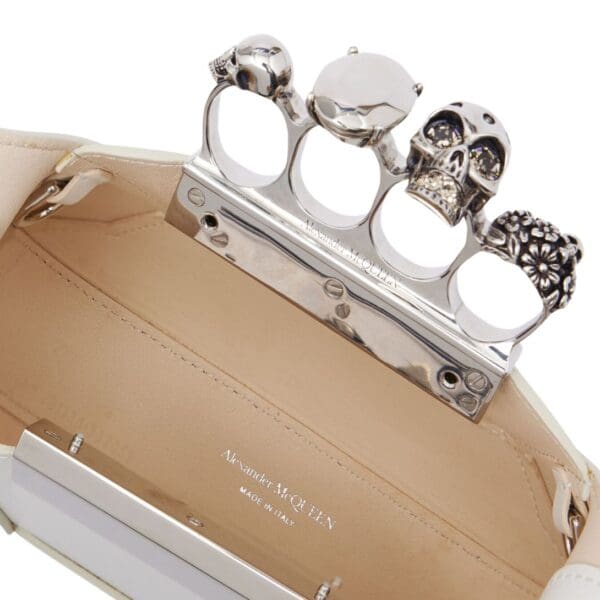 ALEXANDER MCQUEEN WOMEN'S THE JEWELLED HOBO MINI BAG IN IVORY - Image 4