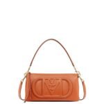 MCM SMALL MODE TRAVIA SHOULDER BAG IN SPANISH CALF LEATHER BROWN