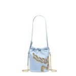 MCM MINI HIMMEL LAUREL DRAWSTRING BAG IN RECYCLED NYLON BLUE