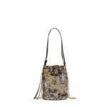 MCM MINI HIMMEL SEQUIN DRAWSTRING BAG GOLD